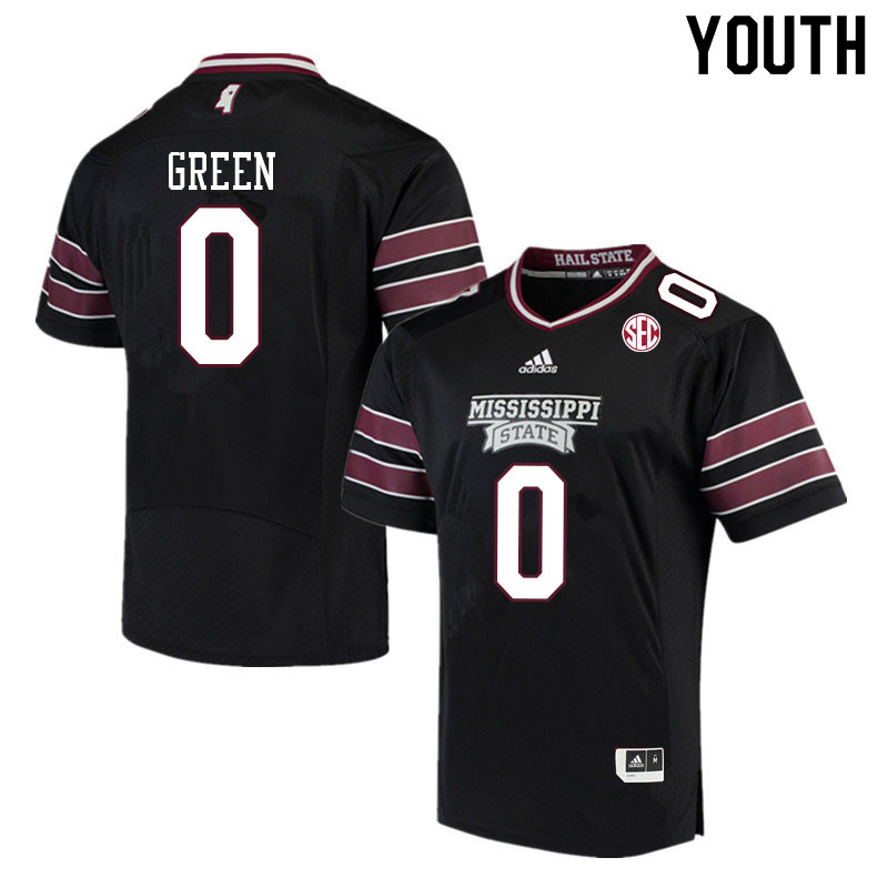 Youth #0 Jalen Green Mississippi State Bulldogs College Football Jerseys Sale-Black